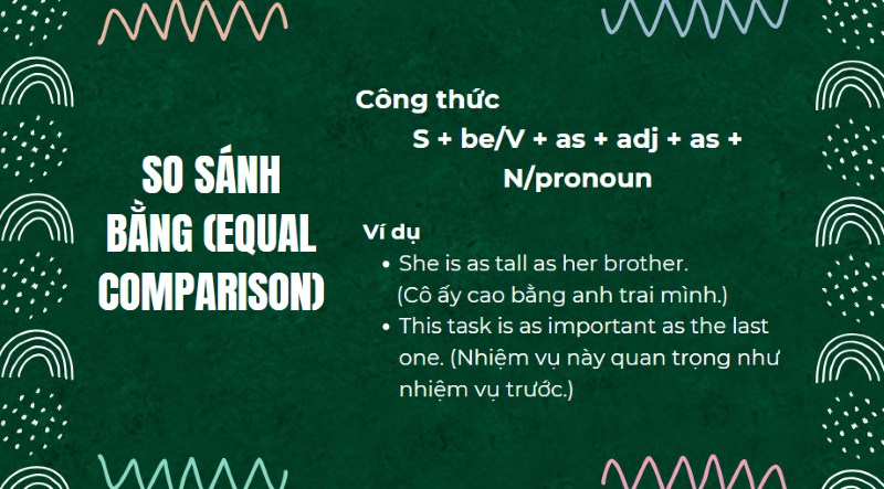Công thức so sánh bằng trong ngữ pháp tiếng anh 6
