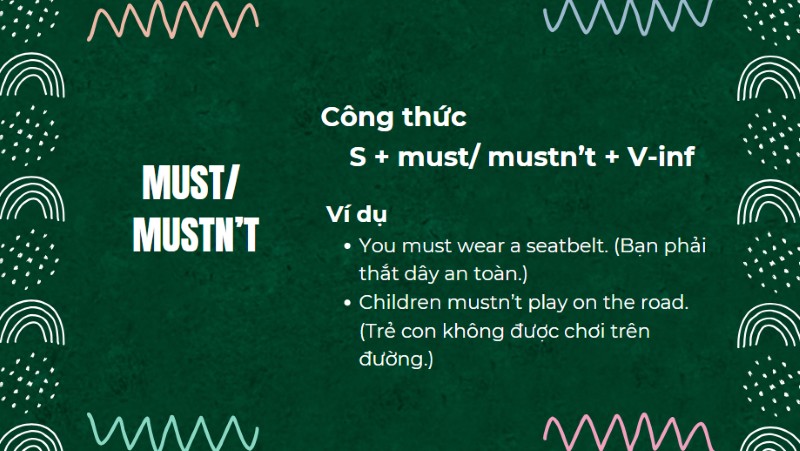 Cách sử dụng must/ mustn’t trong ngữ pháp tiếng anh 6